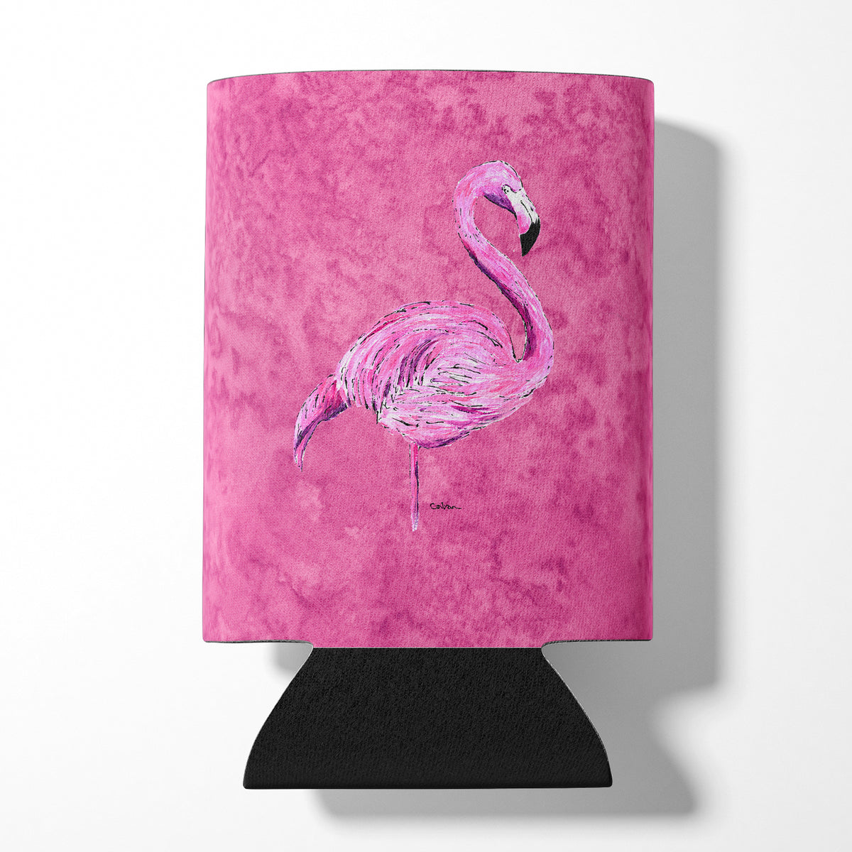 Flamingo on Pink Can or Bottle Beverage Insulator Hugger.