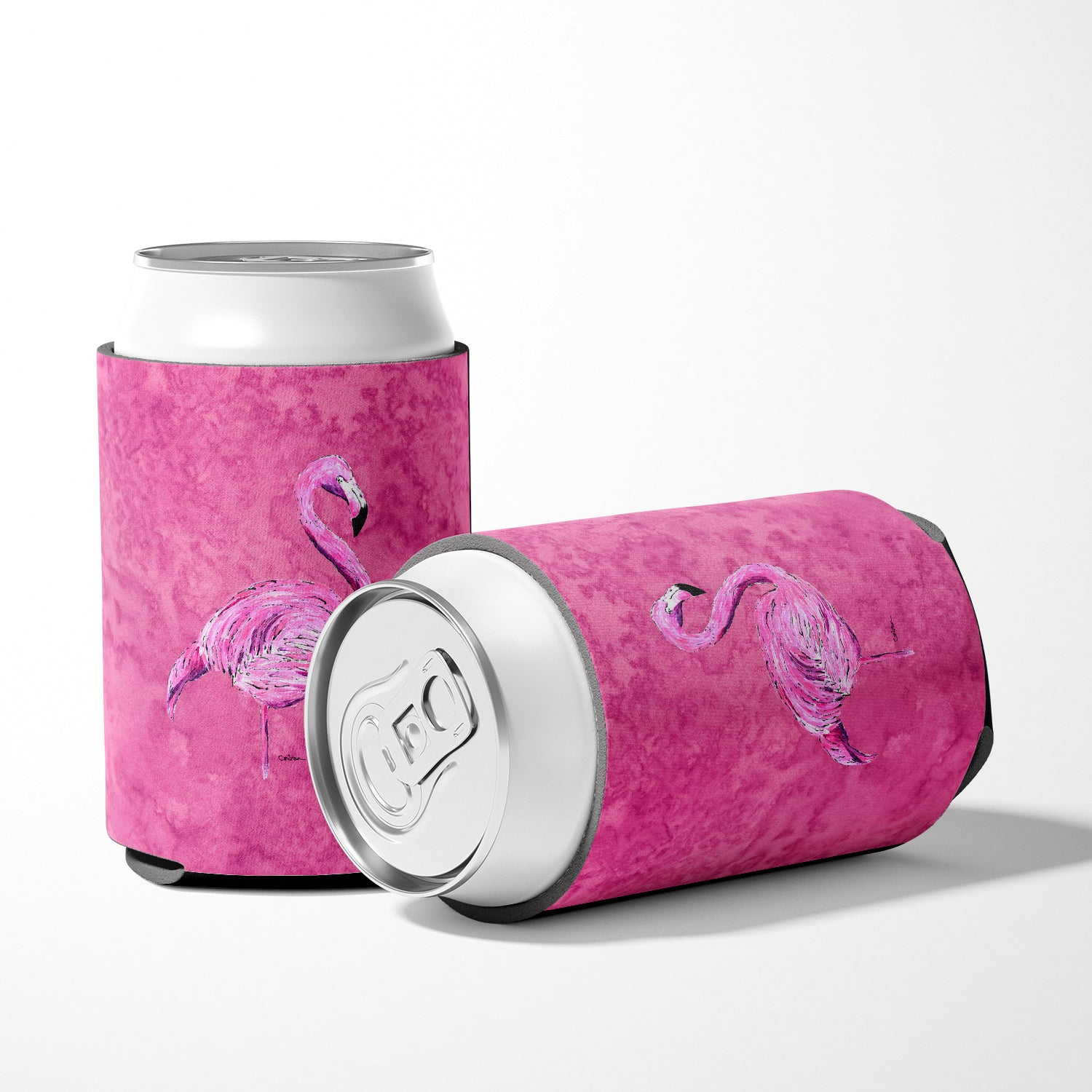 Flamingo on Pink Can or Bottle Beverage Insulator Hugger