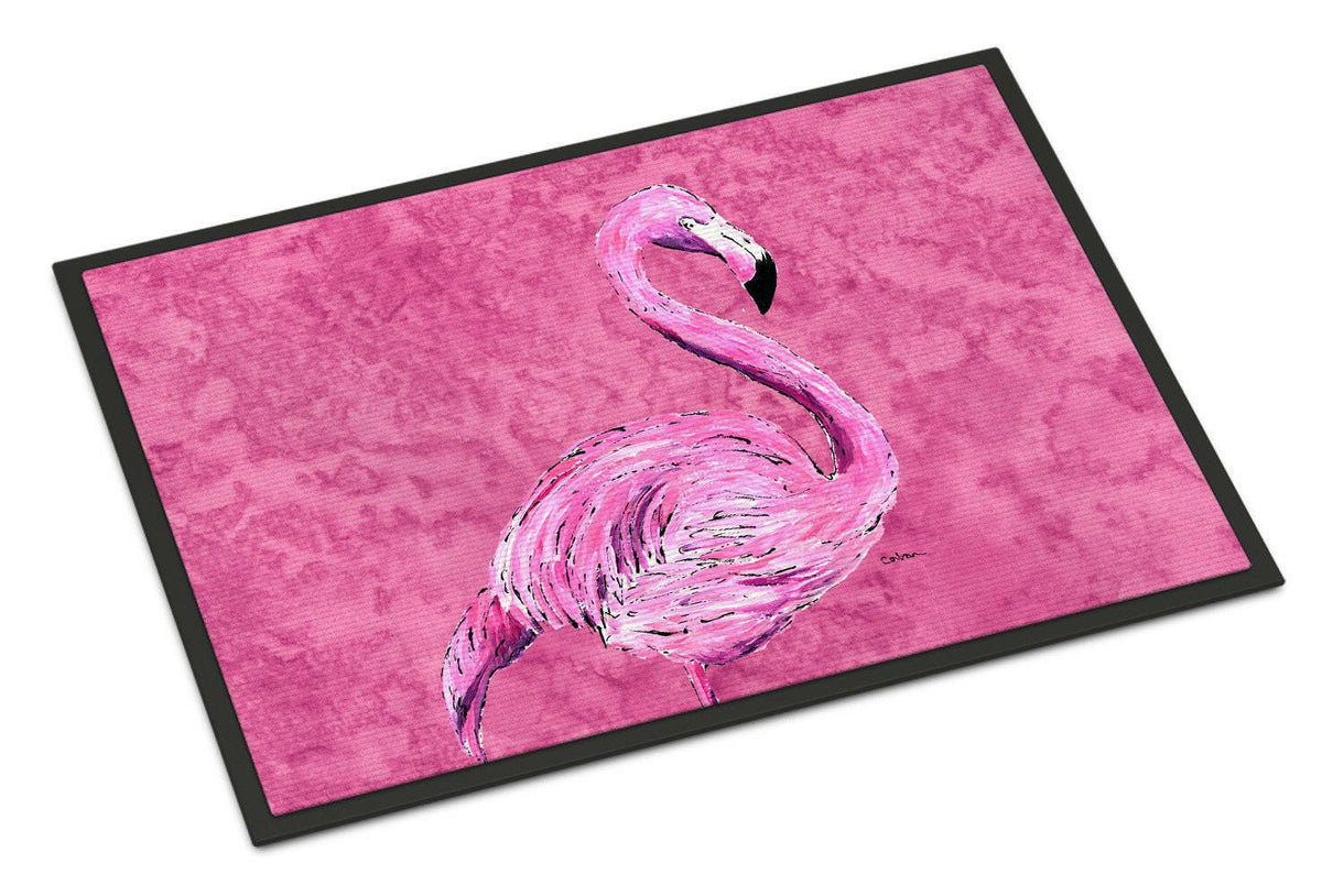 Flamingo on Pink Indoor or Outdoor Mat 24x36 Doormat - the-store.com