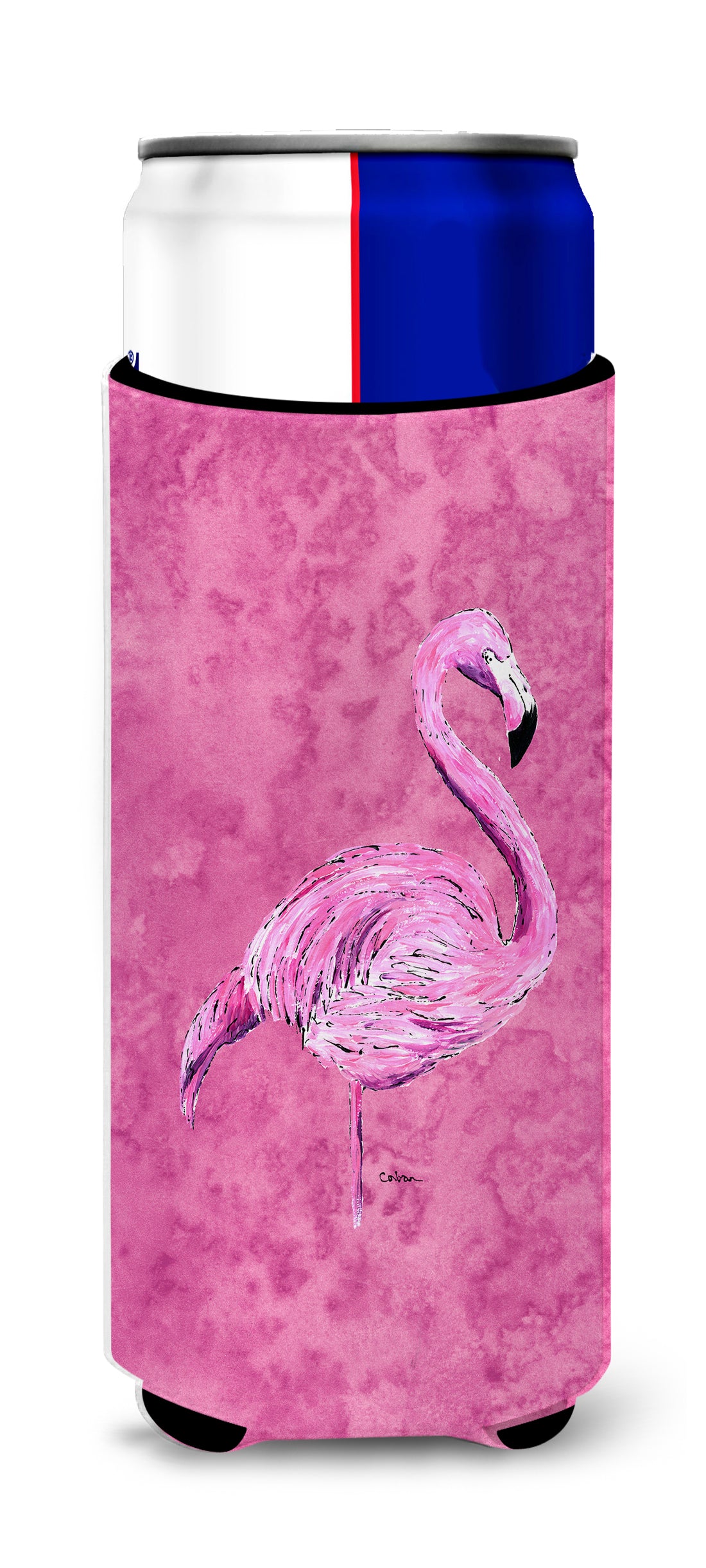 Flamingo on Pink Ultra Beverage Insulators for slim cans 8875MUK