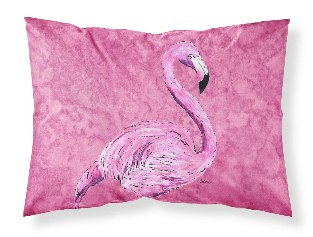 Flamingo on Pink Moisture wicking Fabric standard pillowcase by Caroline&#39;s Treasures