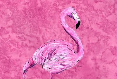 Flamingo on Pink Fabric Placemat by Caroline&#39;s Treasures