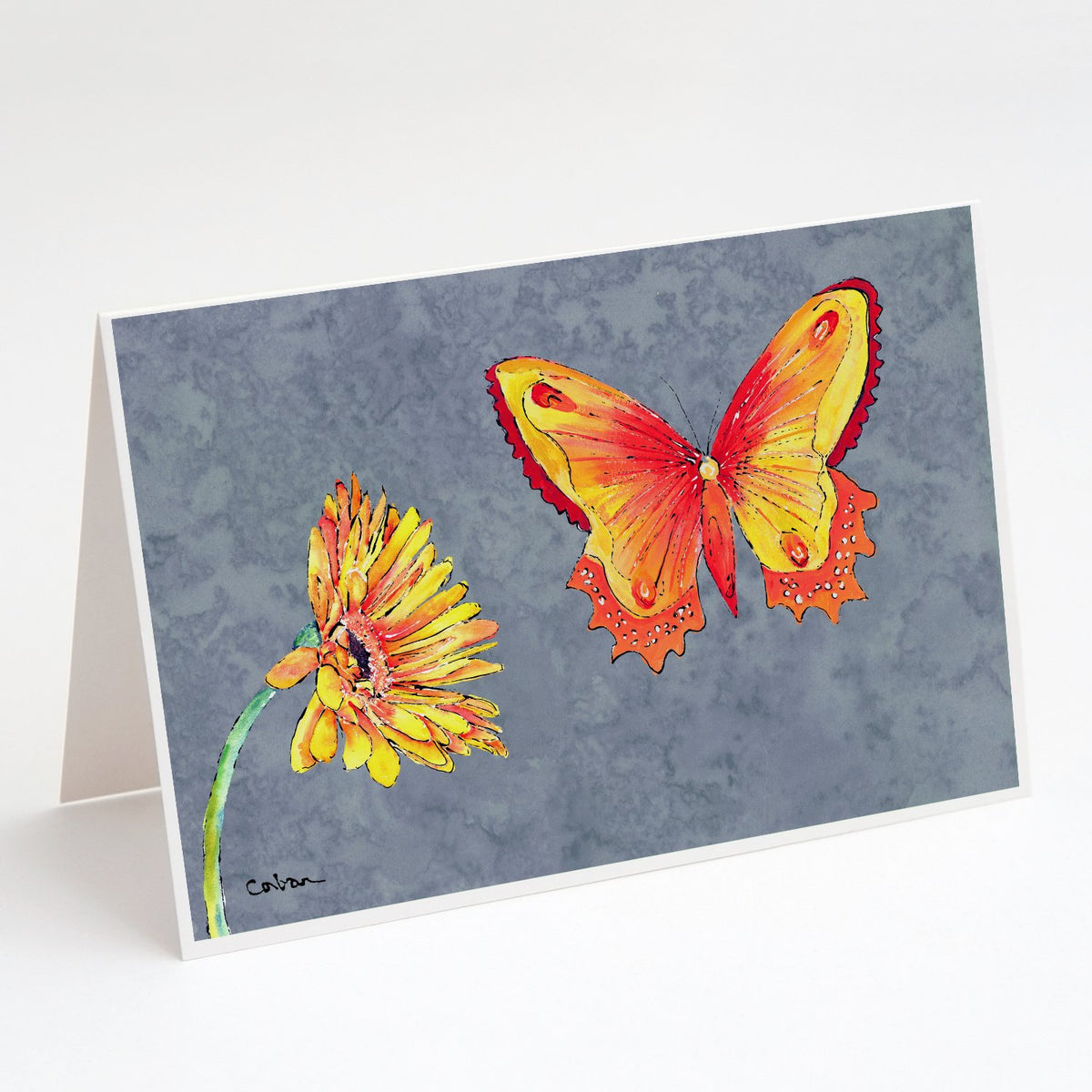 Buy this Gerber Daisy and Buttefly Greeting Cards and Envelopes Pack of 8