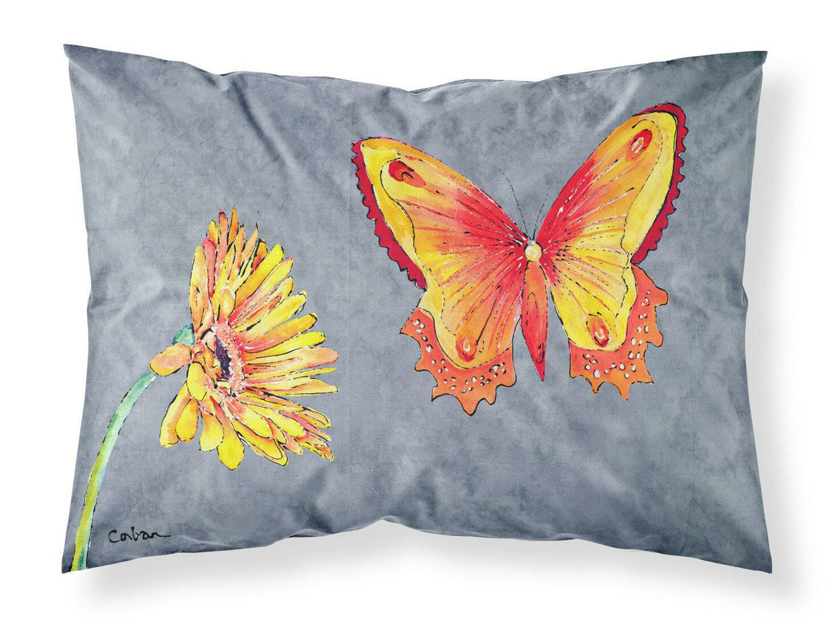 Gerber Daisy and Buttefly Moisture wicking Fabric standard pillowcase by Caroline&#39;s Treasures