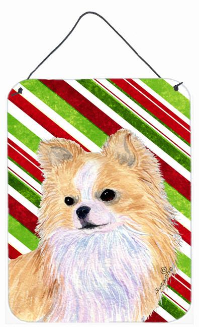 Chihuahua Candy Cane Holiday Christmas  Metal Wall or Door Hanging Prints by Caroline&#39;s Treasures