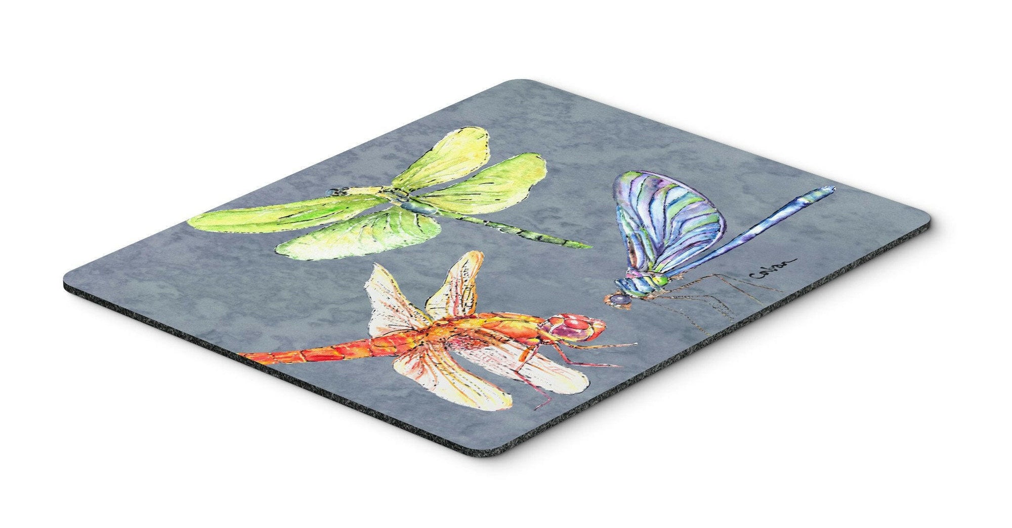 Dragonfly Times Three Mouse Pad, Hot Pad or Trivet by Caroline's Treasures