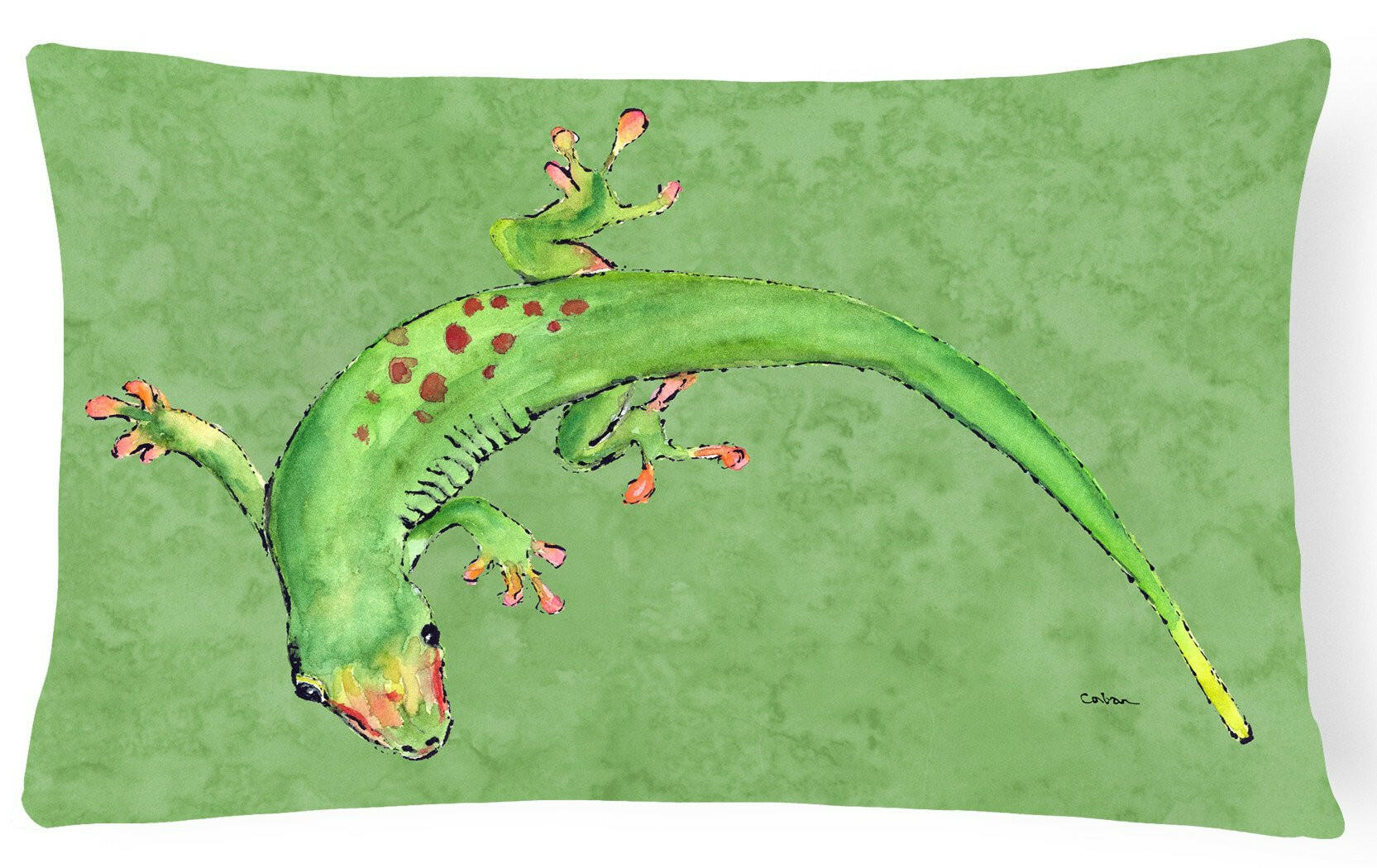 Gecko   Canvas Fabric Decorative Pillow by Caroline's Treasures