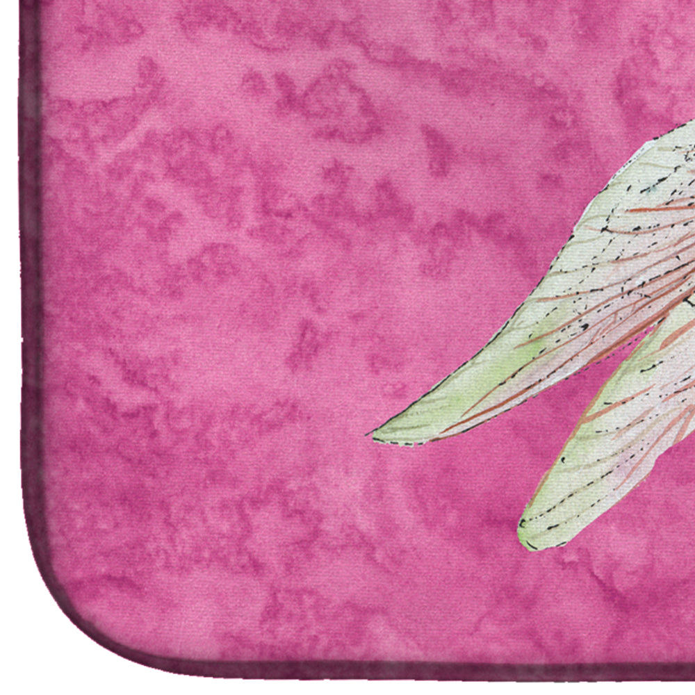Dragonfly on Pink Dish Drying Mat 8891DDM
