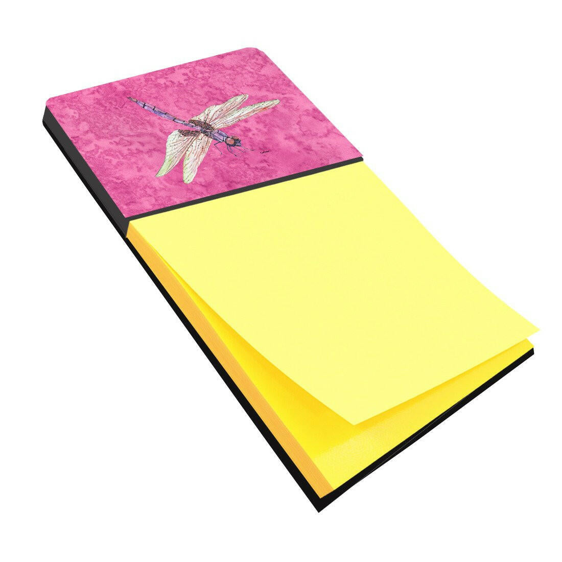 Dragonfly on Pink Refiillable Sticky Note Holder or Postit Note Dispenser 8891SN by Caroline's Treasures