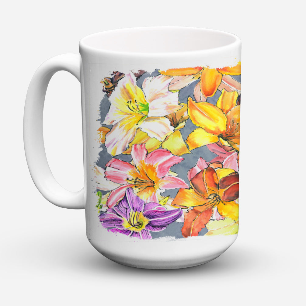 Day Lillies Dishwasher Safe Microwavable Ceramic Coffee Mug 15 ounce 8892CM15