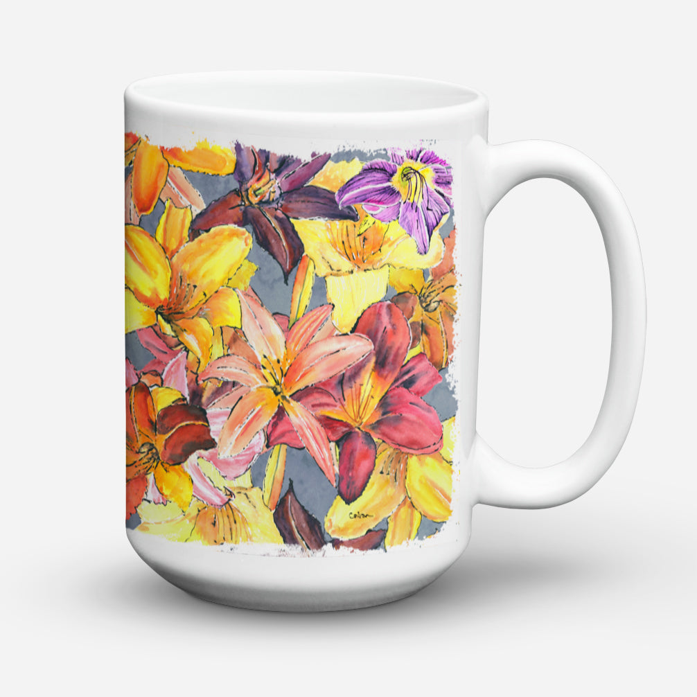 Day Lillies Dishwasher Safe Microwavable Ceramic Coffee Mug 15 ounce 8892CM15  the-store.com.