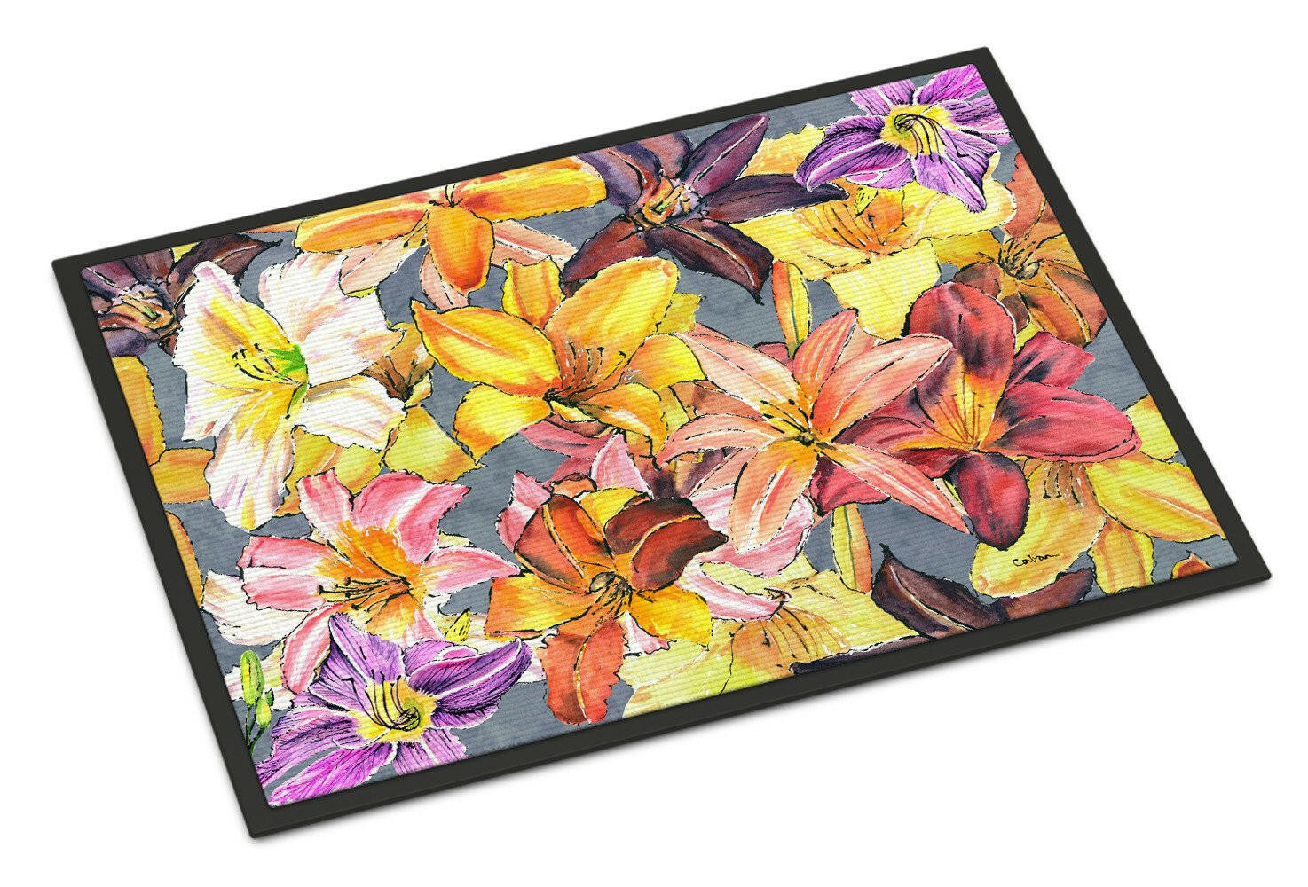 Day Lillies Indoor or Outdoor Mat 24x36 - the-store.com
