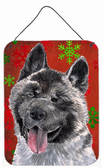 Akita Red Snowflakes Holiday Christmas Wall or Door Hanging Prints SC9482DS1216 by Caroline&#39;s Treasures