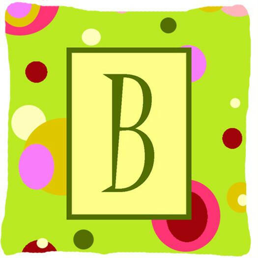 Letter B Initial Monogram - Green Decorative   Canvas Fabric Pillow - the-store.com