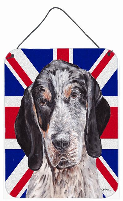 Blue Tick Coonhound with English Union Jack British Flag Wall or Door Hanging Prints SC9890DS1216 by Caroline&#39;s Treasures