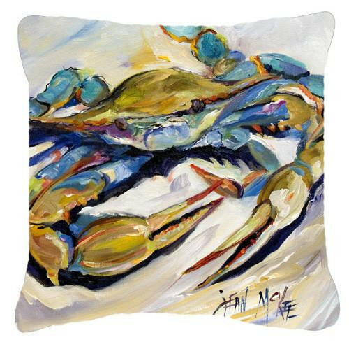 #20 Crab Canvas Fabric Decorative Pillow JMK1255PW1414 by Caroline&#39;s Treasures