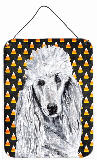 White Standard Poodle Candy Corn Halloween Wall or Door Hanging Prints SC9655DS1216 by Caroline's Treasures