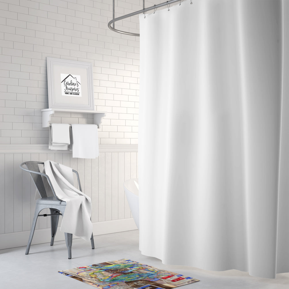 Caroline's Treasures Blue Crabby Bottles of Barqs Rootbeer Machine Washable Memory Foam Mat 8914RUG