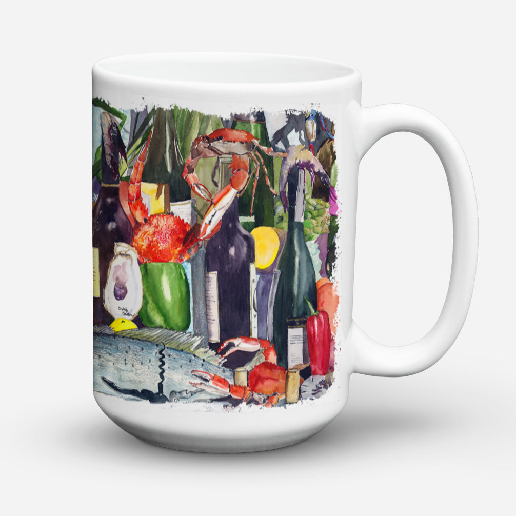 Caroline's Treasures Wine and Speckled Trout Dishwasher Safe Microwavable Ceramic Coffee Mug 15 ounce 8916CM15