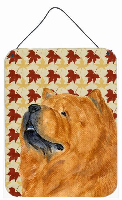 Chow Chow Fall Leaves Portrait Aluminium Metal Wall or Door Hanging Prints by Caroline&#39;s Treasures