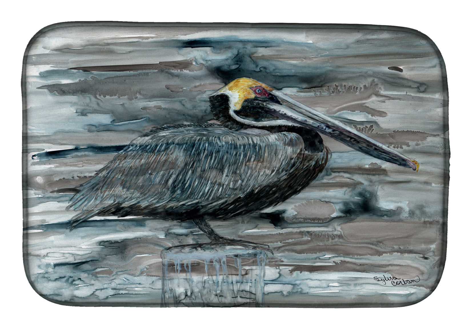 Pelican in Grey Dish Drying Mat 8946DDM  the-store.com.