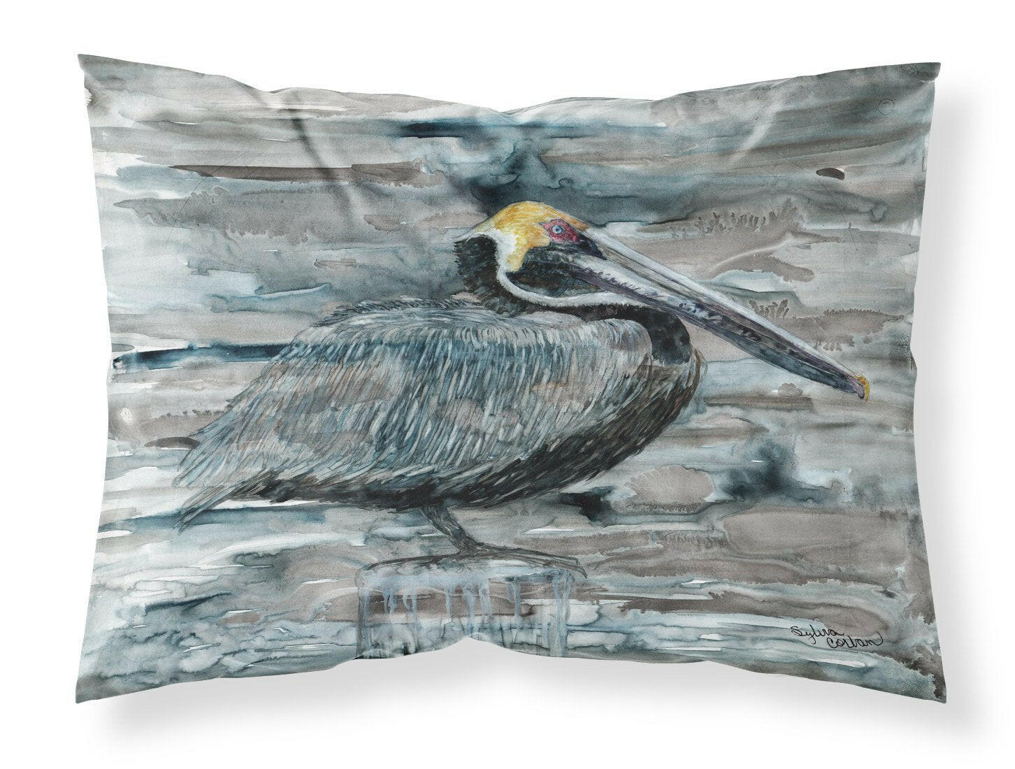 Pelican in Grey Fabric Standard Pillowcase 8946PILLOWCASE by Caroline's Treasures