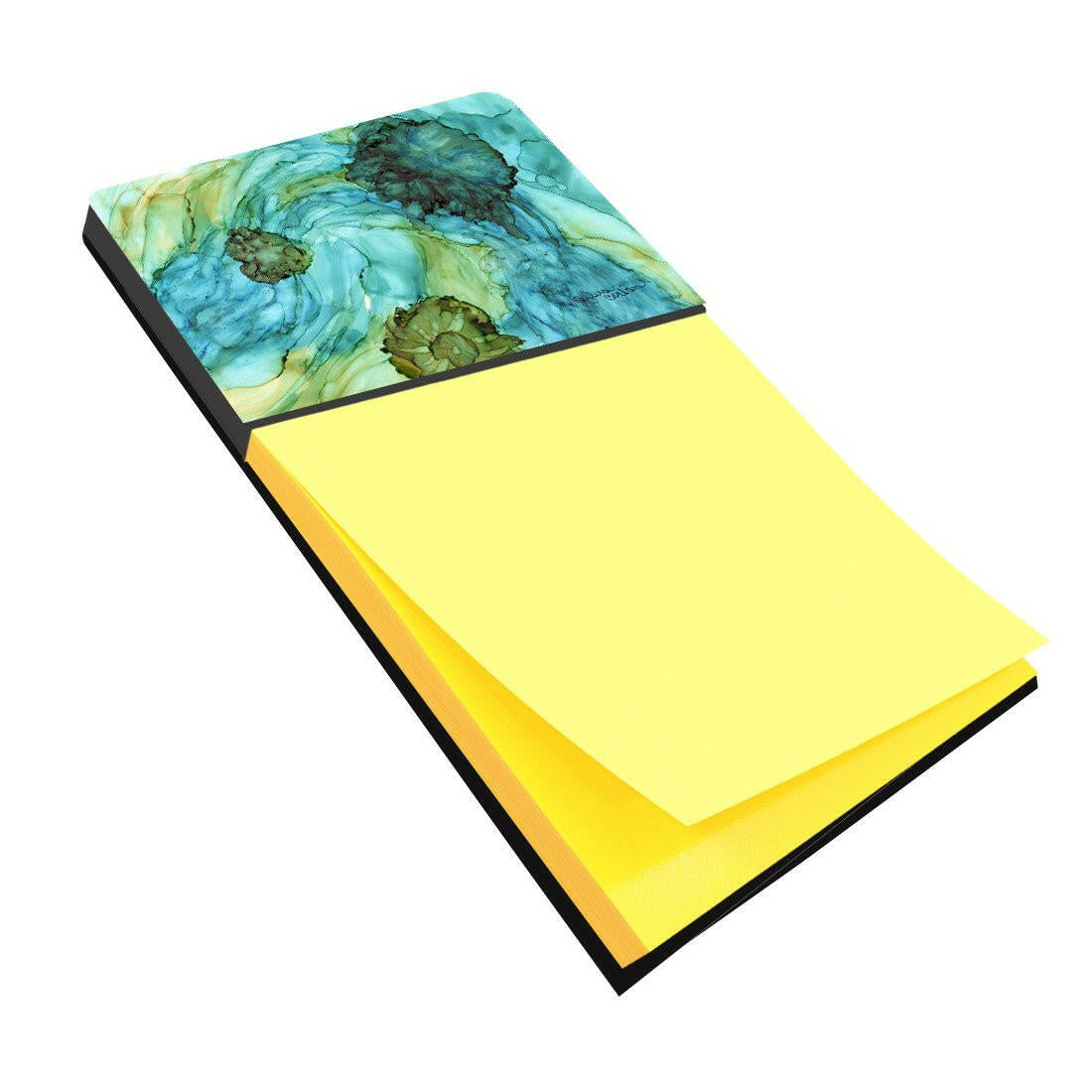Abstract in Teal Flowers Sticky Note Holder 8952SN by Caroline's Treasures