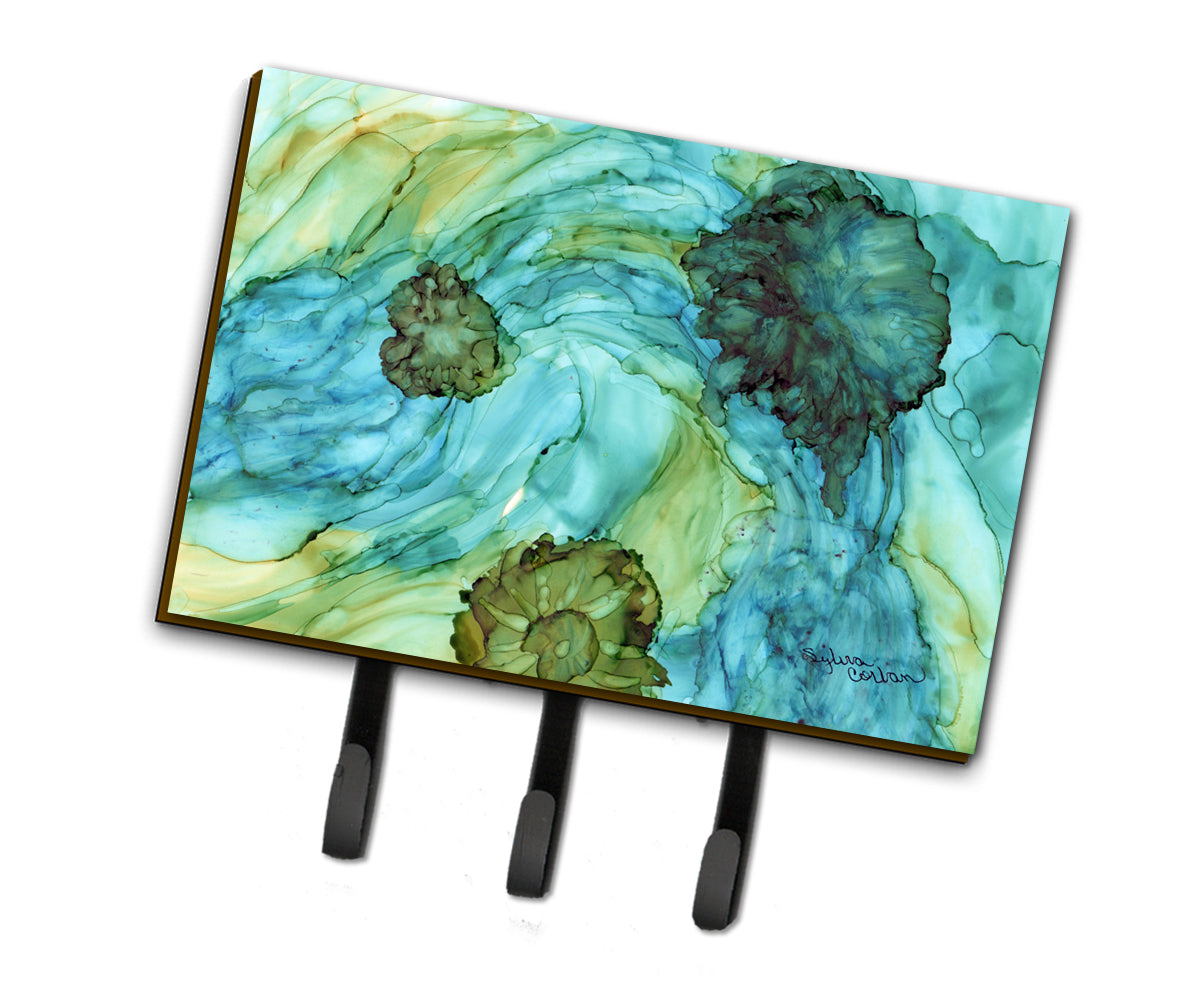 Abstract in Teal Flowers Leash or Key Holder 8952TH68