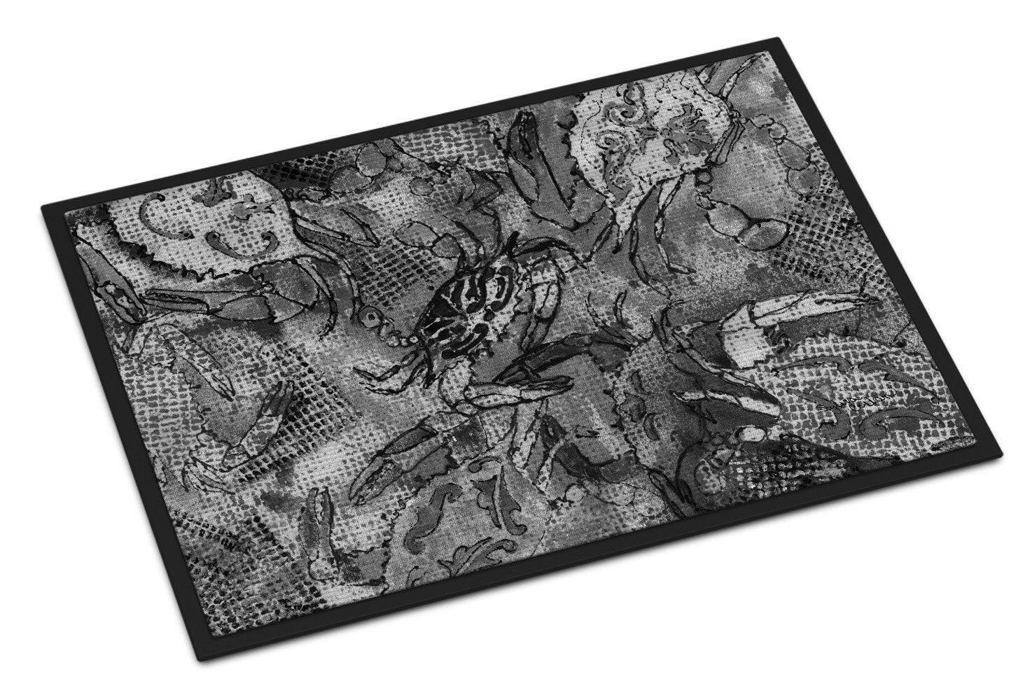 Grey Canvas Abstract Crabs Indoor or Outdoor Mat 18x27 8953MAT - the-store.com
