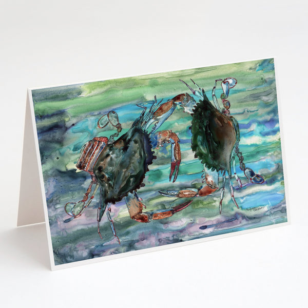 Buy this Watery Teal and Purple Crabs Greeting Cards and Envelopes Pack of 8