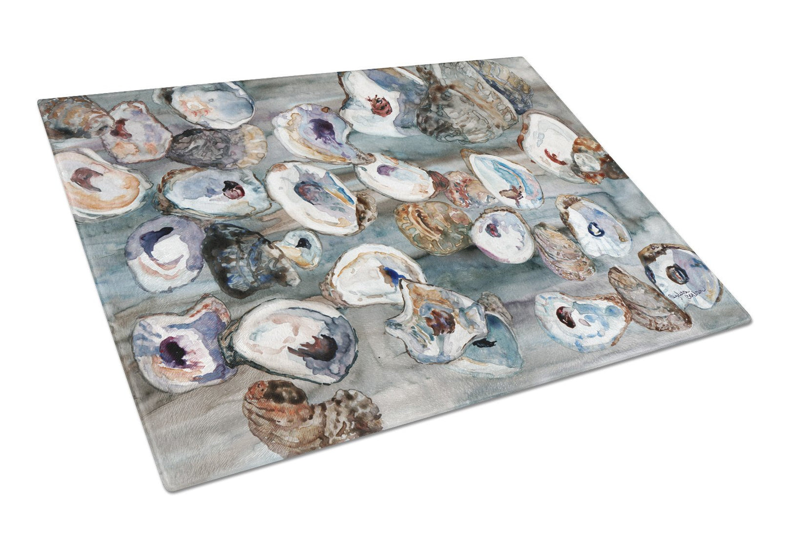 Bunch of Oysters Glass Cutting Board Large 8957LCB by Caroline's Treasures