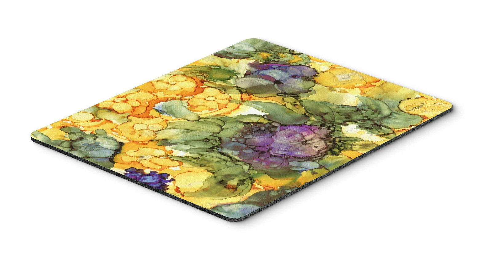 Abstract Flowers Purple and Yellow Mouse Pad, Hot Pad or Trivet 8958MP by Caroline's Treasures