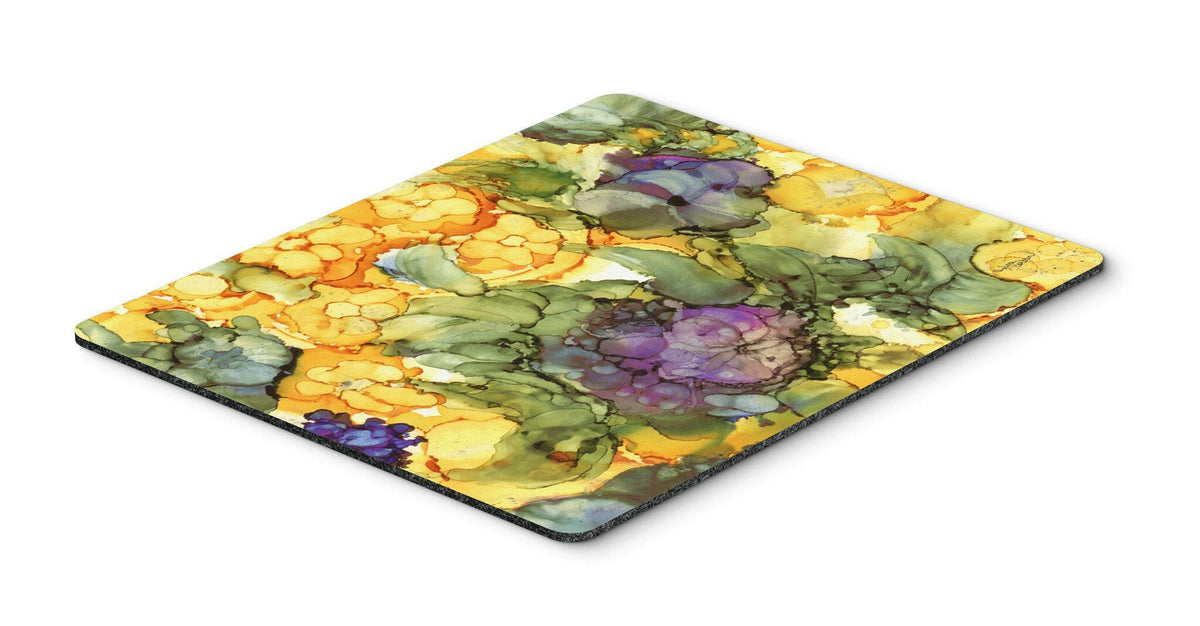 Abstract Flowers Purple and Yellow Mouse Pad, Hot Pad or Trivet 8958MP by Caroline&#39;s Treasures