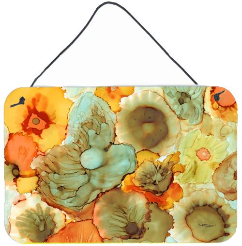 Abstract Flowers Teal and orange Wall or Door Hanging Prints 8959DS812 by Caroline&#39;s Treasures