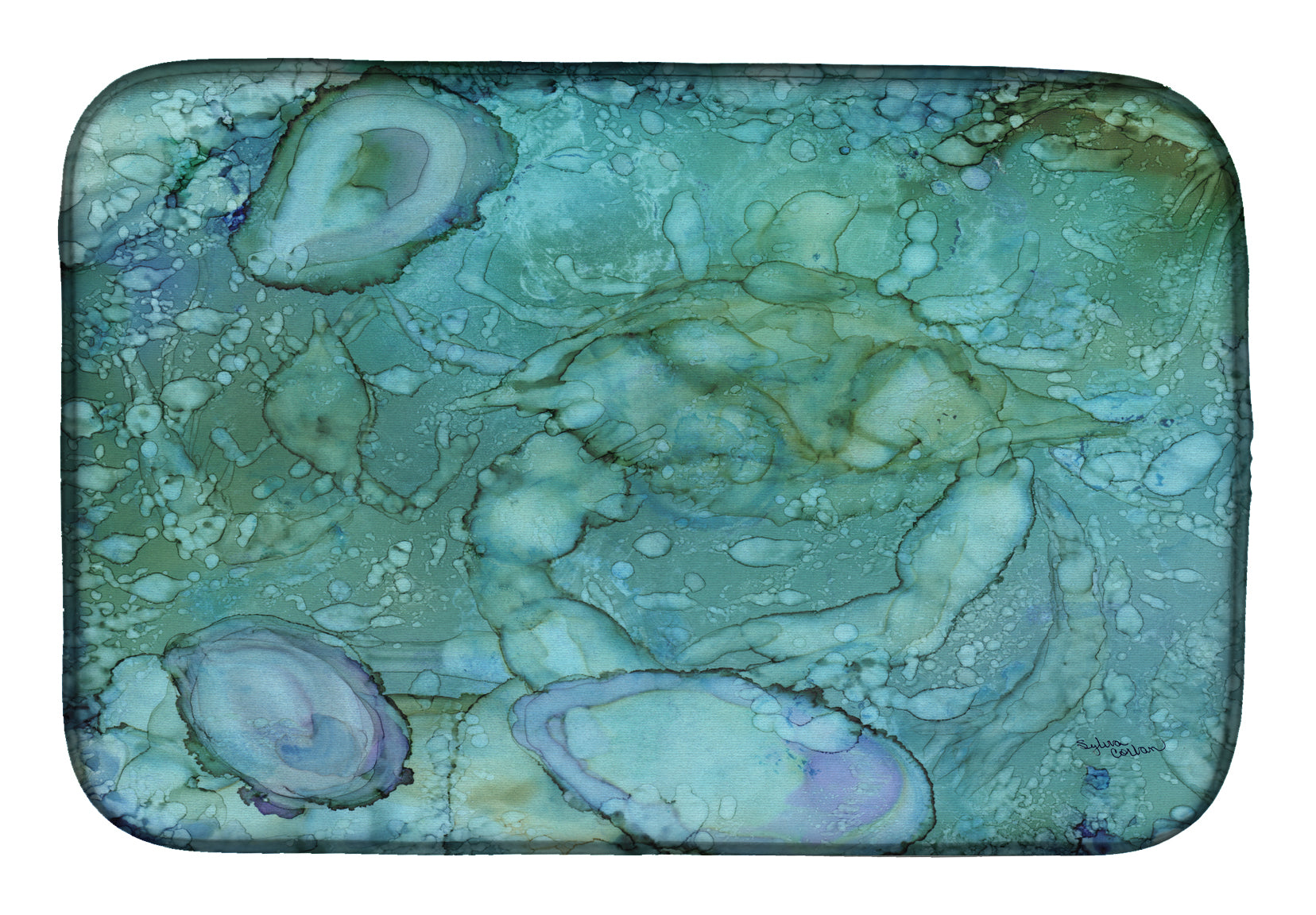 Abstract Crabs and Oysters Dish Drying Mat 8963DDM  the-store.com.