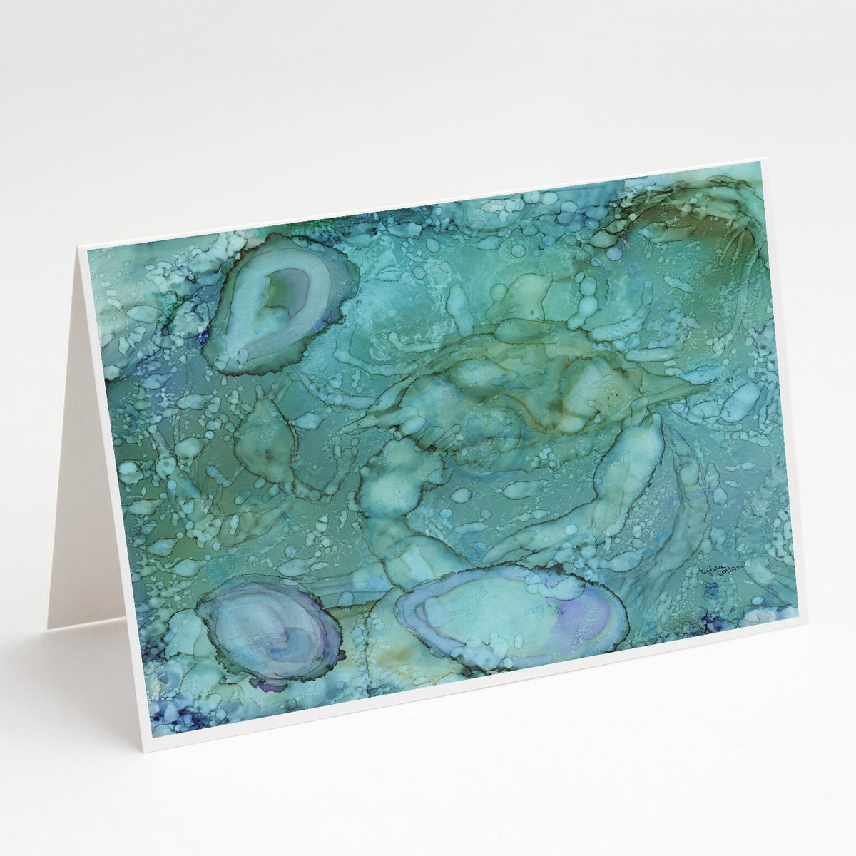 Buy this Abstract Crabs and Oysters Greeting Cards and Envelopes Pack of 8