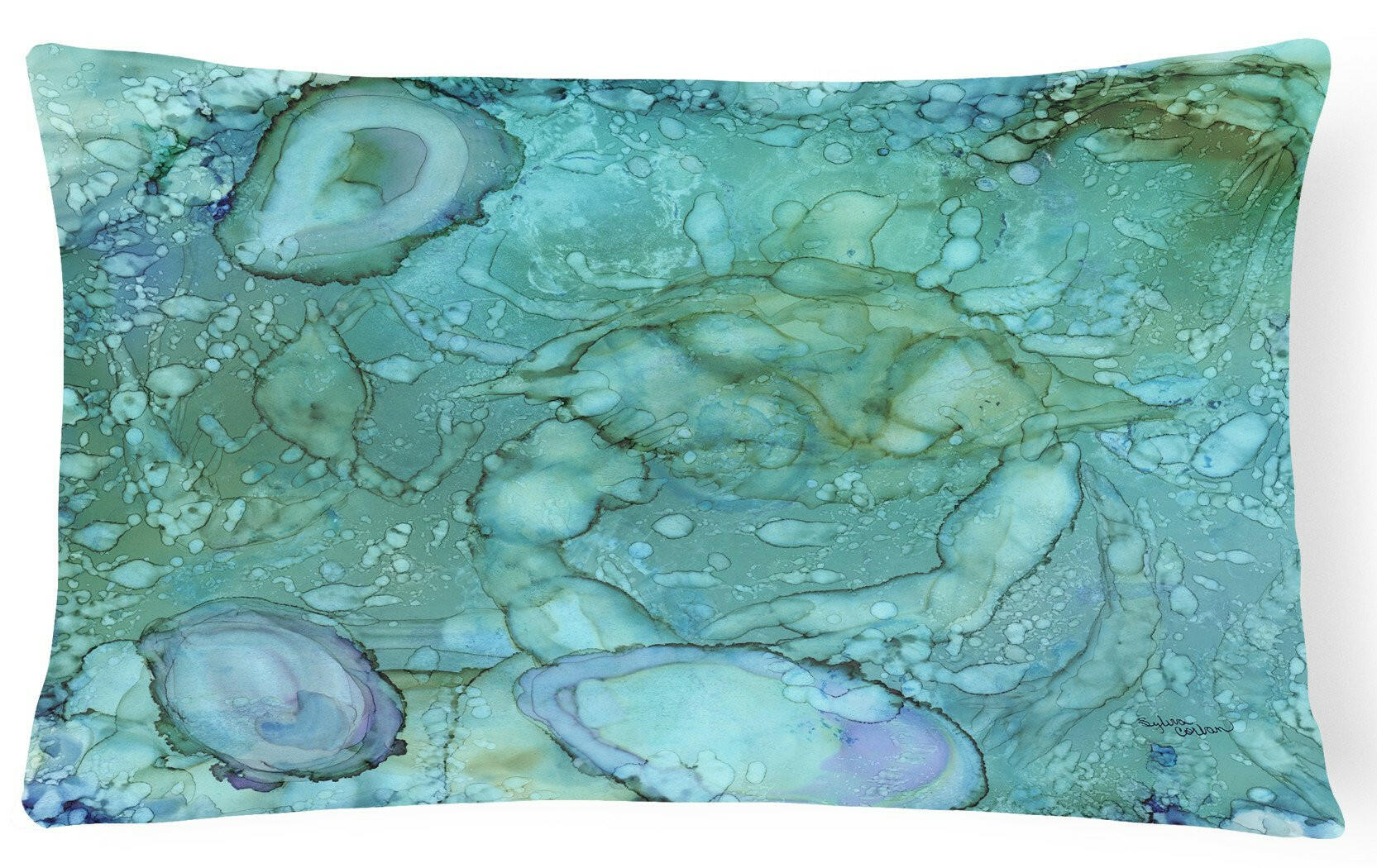 Abstract Crabs and Oysters Fabric Decorative Pillow 8963PW1216 by Caroline's Treasures