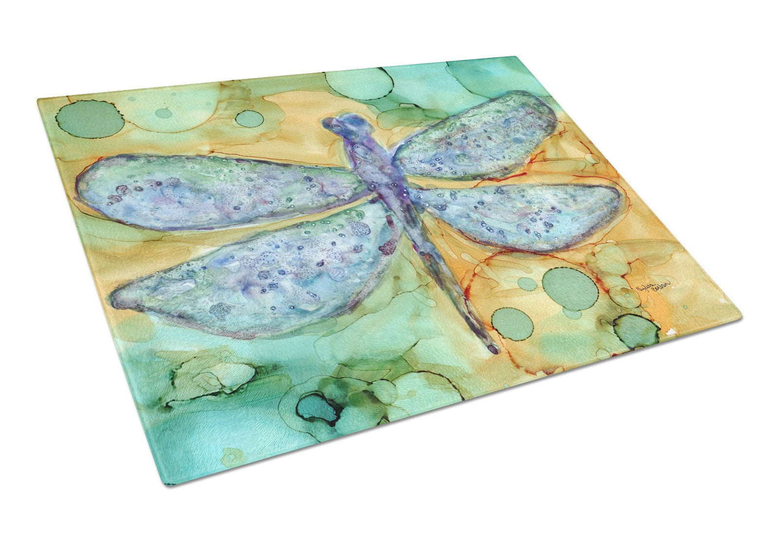 Abstract Dragonfly Glass Cutting Board Large 8967LCB by Caroline's Treasures
