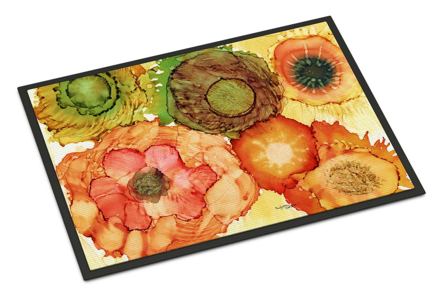 Abstract Flowers Blossoms Indoor or Outdoor Mat 24x36 8970JMAT - the-store.com