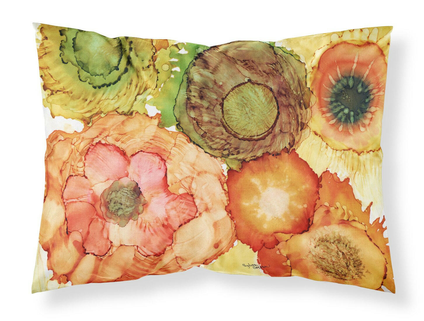 Abstract Flowers Blossoms Fabric Standard Pillowcase 8970PILLOWCASE by Caroline's Treasures