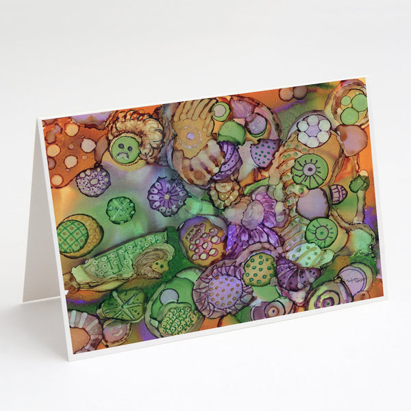 Buy this Abstract in Purple Green and Orange Greeting Cards and Envelopes Pack of 8