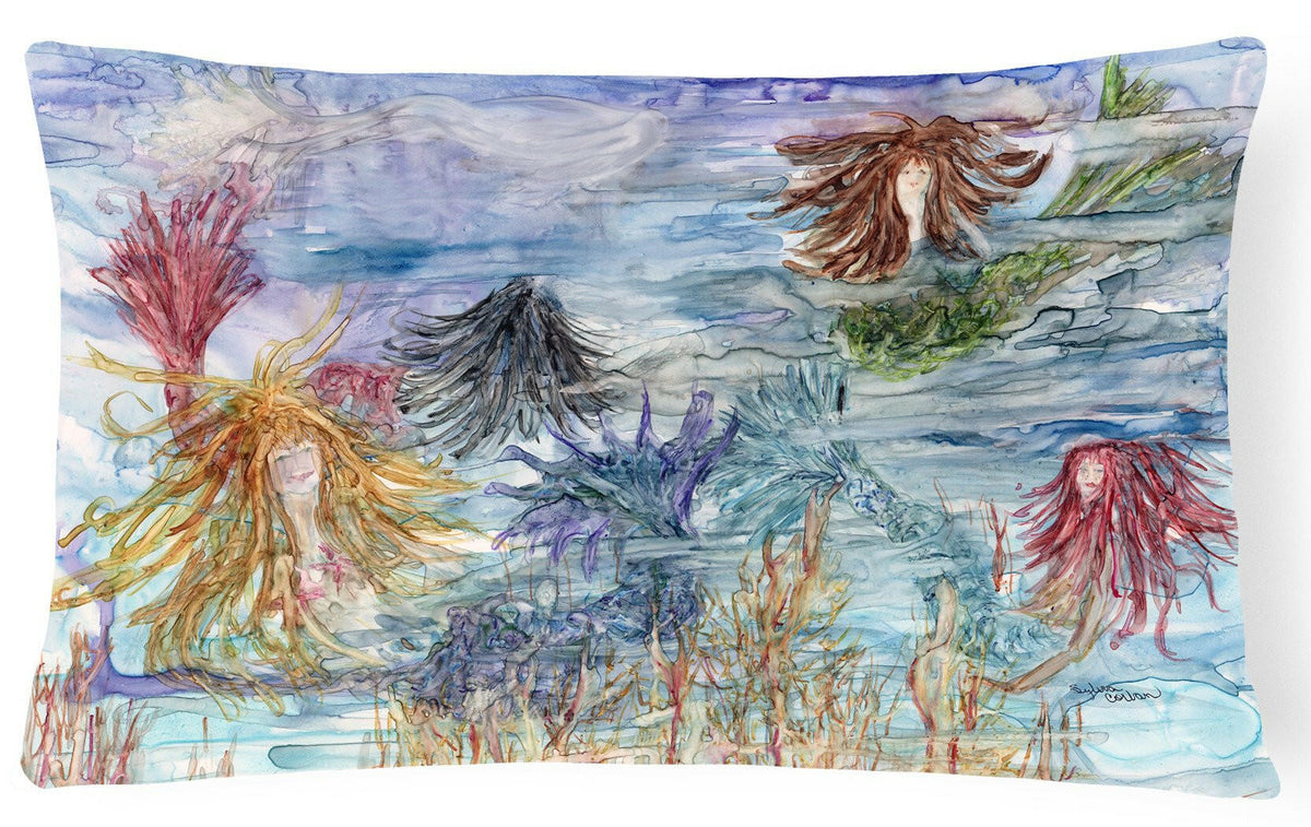 Abstract Mermaid Water Fantasy Fabric Decorative Pillow 8975PW1216 by Caroline&#39;s Treasures