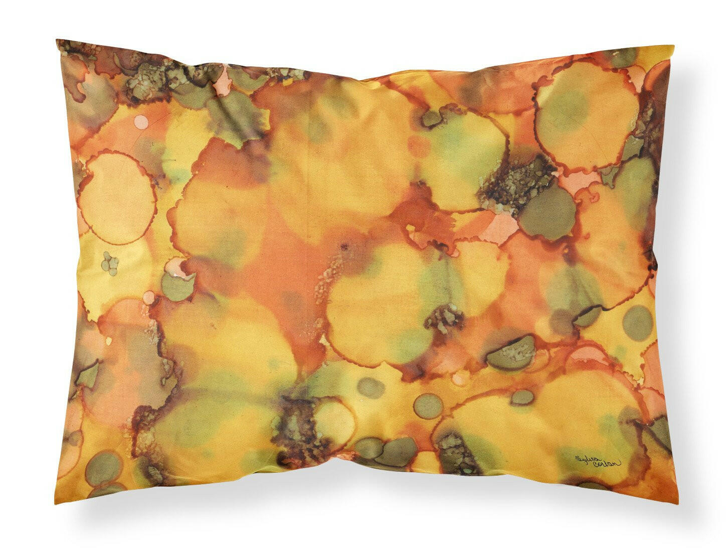 Abstract in Orange and Greens Fabric Standard Pillowcase 8976PILLOWCASE by Caroline's Treasures