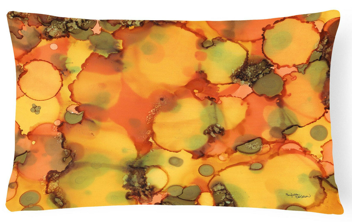 Abstract in Orange and Greens Fabric Decorative Pillow 8976PW1216 by Caroline&#39;s Treasures