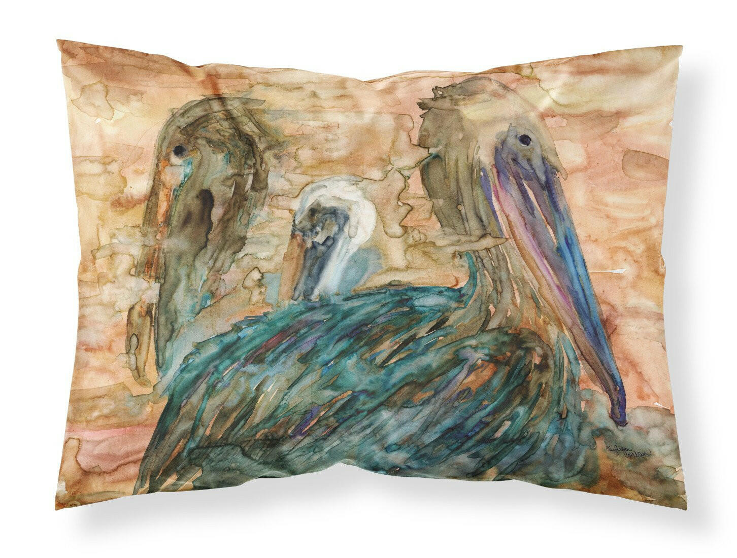 Abstract Pelicans Fabric Standard Pillowcase 8977PILLOWCASE by Caroline's Treasures