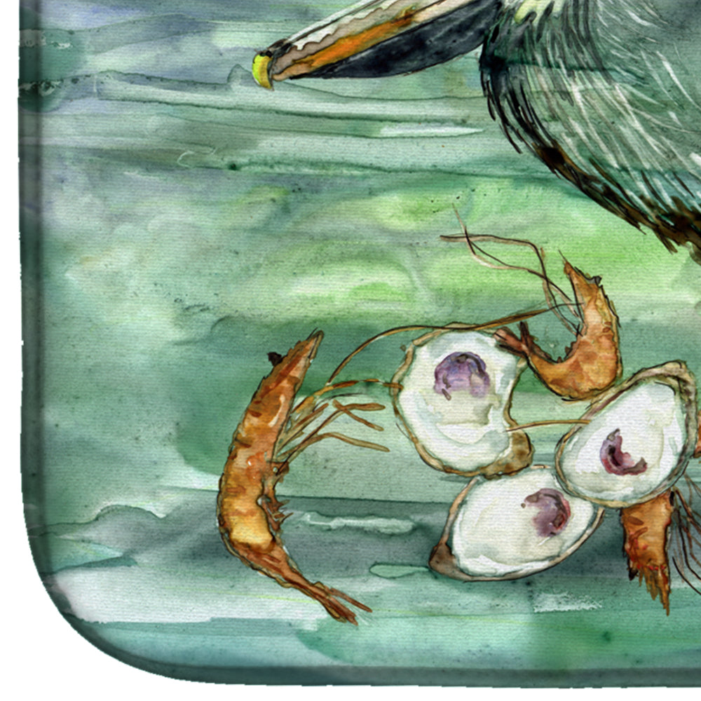 Watery Pelican, Shrimp, Crab and Oysters Dish Drying Mat 8978DDM