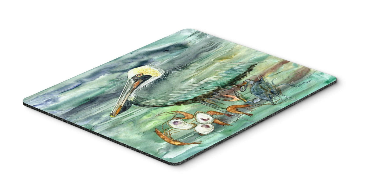 Watery Pelican, Shrimp, Crab and Oysters Mouse Pad, Hot Pad or Trivet 8978MP by Caroline&#39;s Treasures