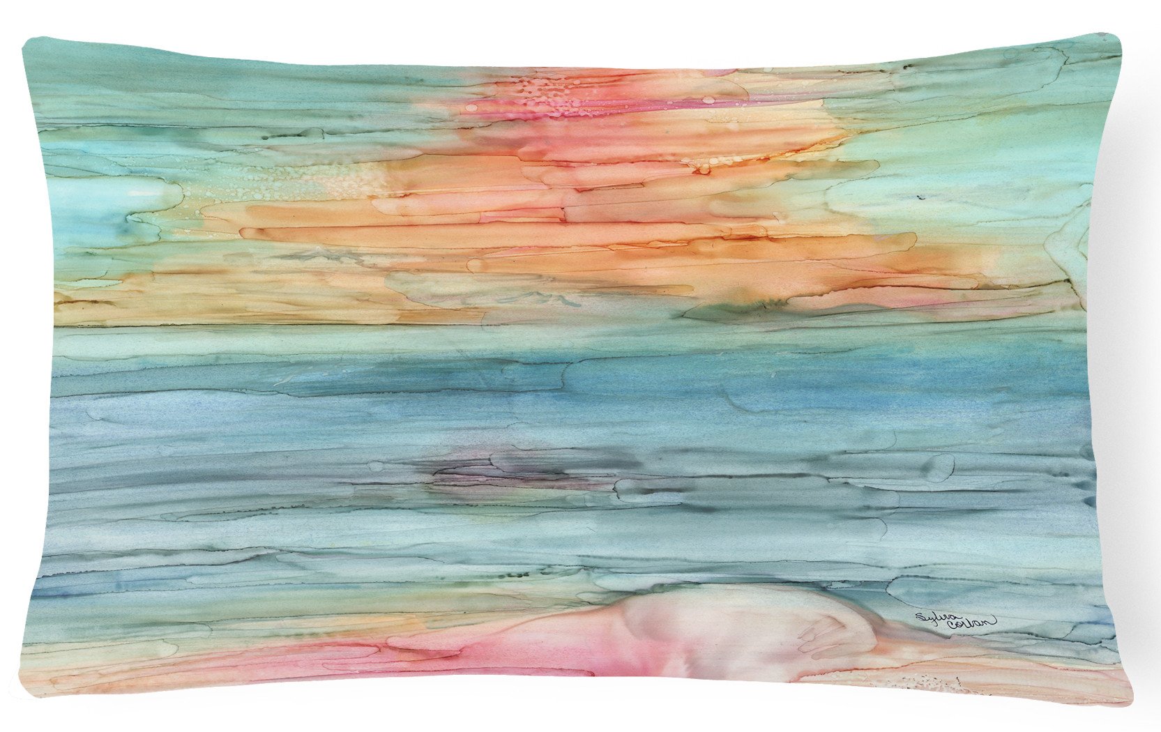 Abstract Rainbow Fabric Decorative Pillow 8979PW1216 by Caroline's Treasures