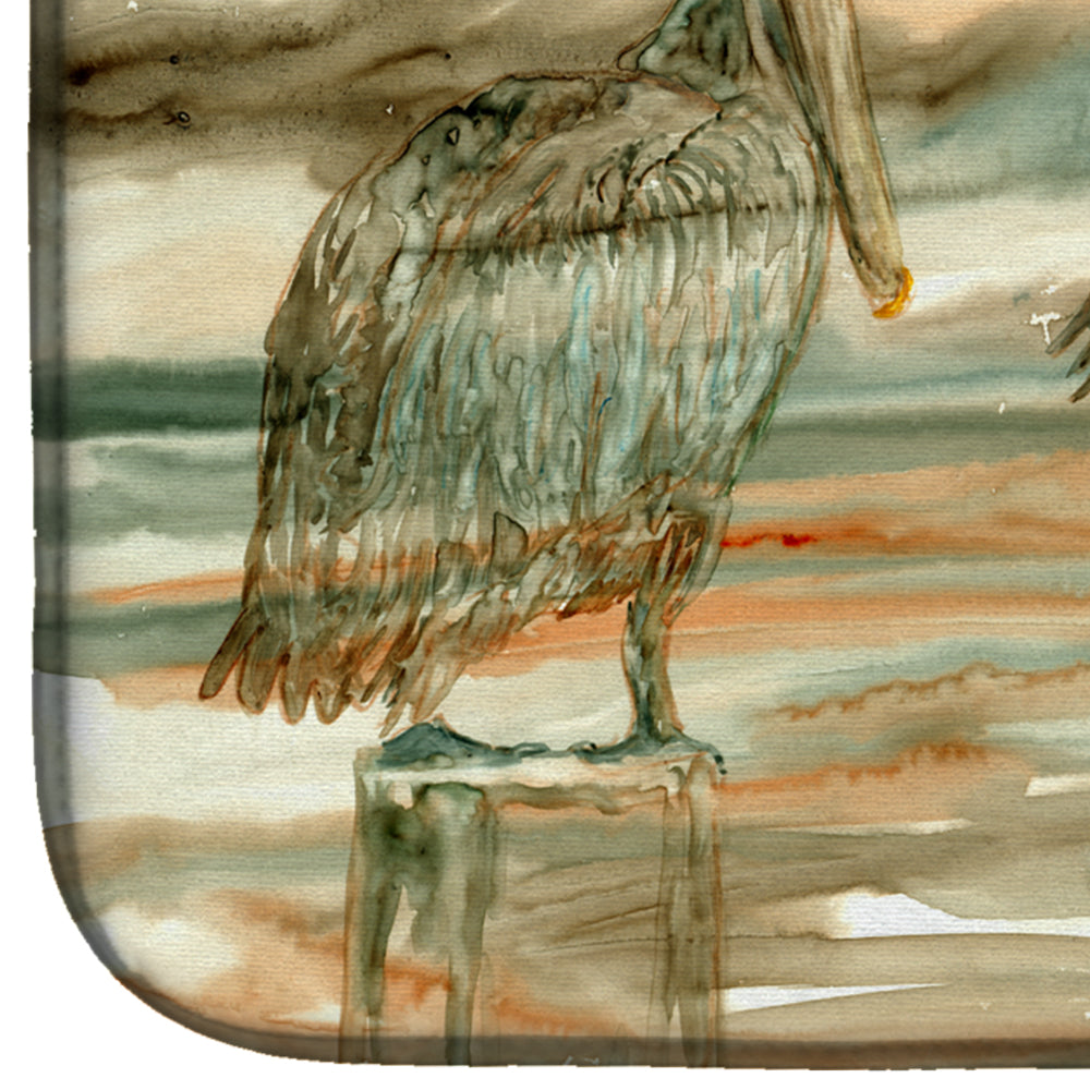Pelicans on their perch Abstract Dish Drying Mat 8980DDM  the-store.com.