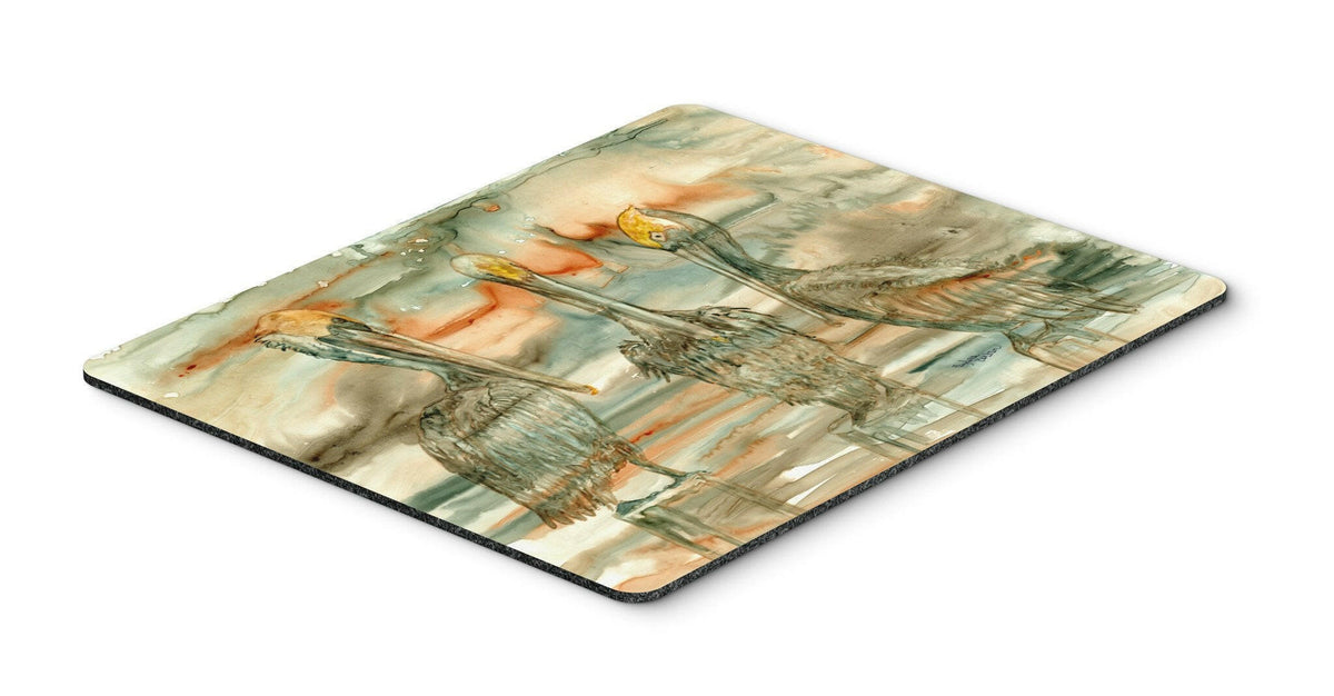 Pelicans on their perch Abstract Mouse Pad, Hot Pad or Trivet 8980MP by Caroline&#39;s Treasures
